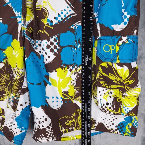 Ocean Pacific Board Shorts Large Swim Surf Beach Vacation Resort Floral Hawaiian - Picture 4 of 6